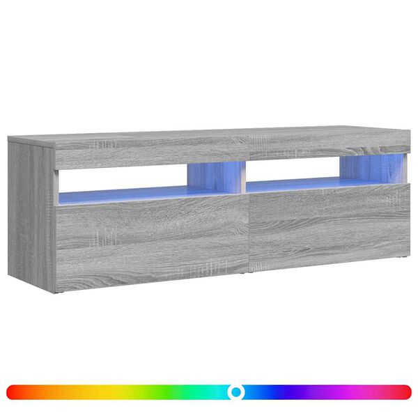 vidaXL TV-taso LED-valoilla harmaa Sonoma 120x35x40 cm