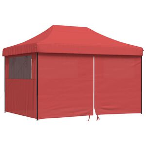 vidaXL Taitettava pop-up juhlateltta 4 sivusein&auml;ll&auml; viininpunainen