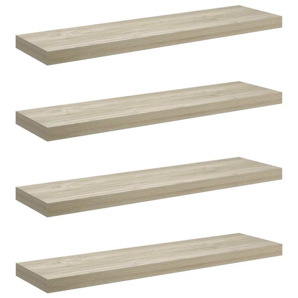 vidaXL Kelluvat sein&auml;hyllyt 4 kpl tammi 90x23,5x3,8 cm MDF