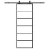 vidaXL Liukuovi asennustarvikkeilla musta 76x205 cm ESG lasi