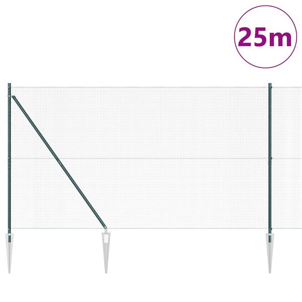 vidaXL Aitalatu Vihre&auml; 25 x 1,5 m (16 x 16 mm verkko) Ter&auml;s ja PVC
