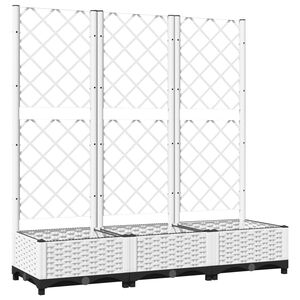 vidaXL Puutarhan istutuslaatikko s&auml;leik&ouml;ll&auml; valkoinen 120x40x121,5 cm PP