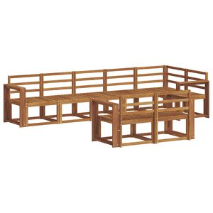 vidaXL Ulkosohvakokoelma 8 pcs Luonnollinen Tihe&auml; akasiapuu