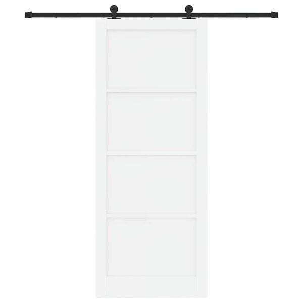 vidaXL Liukuovi ORKDAL Valkoinen 93 x 232 cm Massiivinen m&auml;nty