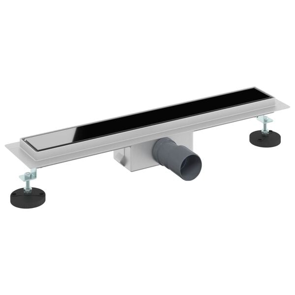 vidaXL Suihkuviem&auml;ri lasikannella Musta 50 cm Ruostumaton ter&auml;s 304