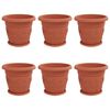 vidaXL Kasviruukut 6 pcs Tiilenpunainen &Oslash; 34 x 28 cm Muovi