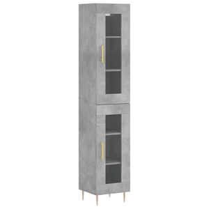 vidaXL Kaappi betoninharmaa 34,5x34x180 cm tekninen puu