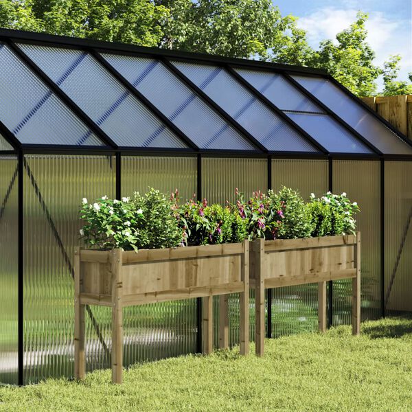 vidaXL Ulkokukkalaatikot 2 kpl jaloilla kyllästetty mänty