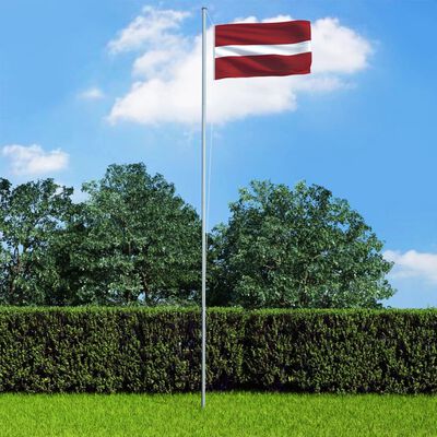 vidaXL Latvian lippu ja tanko alumiini 6,2 m