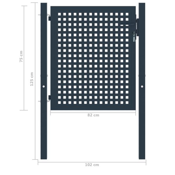 vidaXL Aitaportti antrasiitti 102x75 cm ter&auml;s