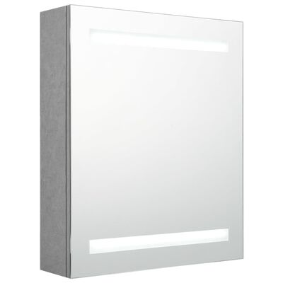 vidaXL LED kylpyhuoneen peilikaappi betoninharmaa 50x14x60 cm