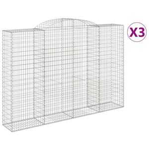 vidaXL Kaarevat kivikorit 3 kpl 300x50x200/220 cm galvanoitu rauta