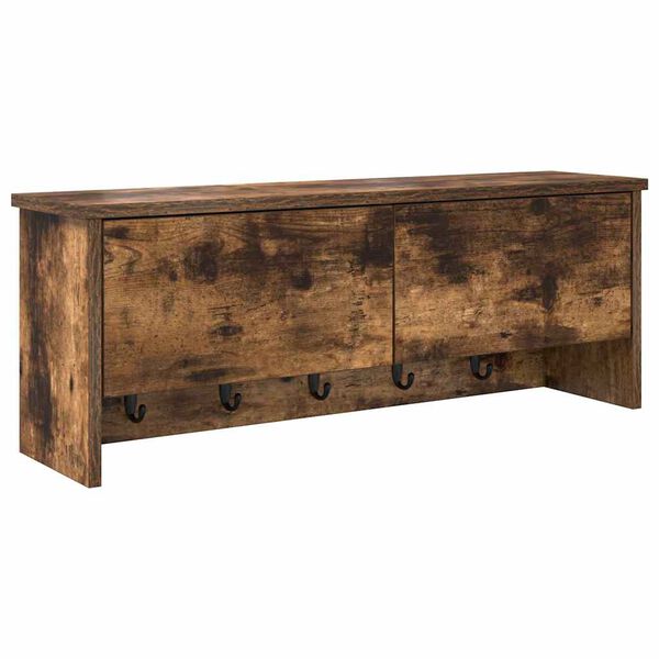 vidaXL Sein&auml;lle asennettava takkihylly Savup&auml;hkin&auml; 80 x 20 x 30 cm