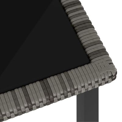 vidaXL Puutarhan ruokapöytä harmaa 180x70x73 cm polyrottinki