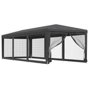 vidaXL Juhlateltta 8 verkkosivusein&auml;&auml; antrasiitti 3x9 m HDPE