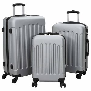 vidaXL Matkalaukku lukkoon 3 kpl Hopea 50 x 31 x 78 cm ABS-muovi