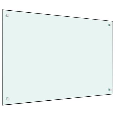 vidaXL Keittiön roiskesuoja valkoinen 90x60 cm karkaistu lasi