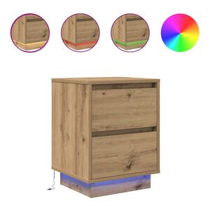 vidaXL Y&ouml;p&ouml;yt&auml;kaapit LED-valoilla 2 kpl Artisan Oak 38x34x50 cm