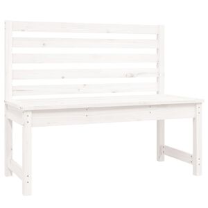 vidaXL Puutarhapenkki valkoinen 109 cm t&auml;ysi m&auml;nty