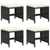 vidaXL 19-osainen Ulkoruokailuryhm&auml; tyynyill&auml; musta polyrottinki