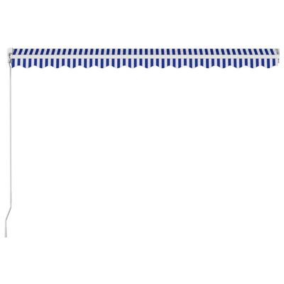 vidaXL Sisäänkelattava markiisi 450x300 cm sininen ja valkoinen