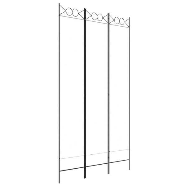 vidaXL 3-paneelinen Tilanjakaja valkoinen 120x220 cm kangas