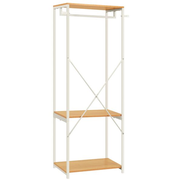 vidaXL Vaatekaappi valkoinen ja tammi 60x40x167cm metalli ja lastulevy