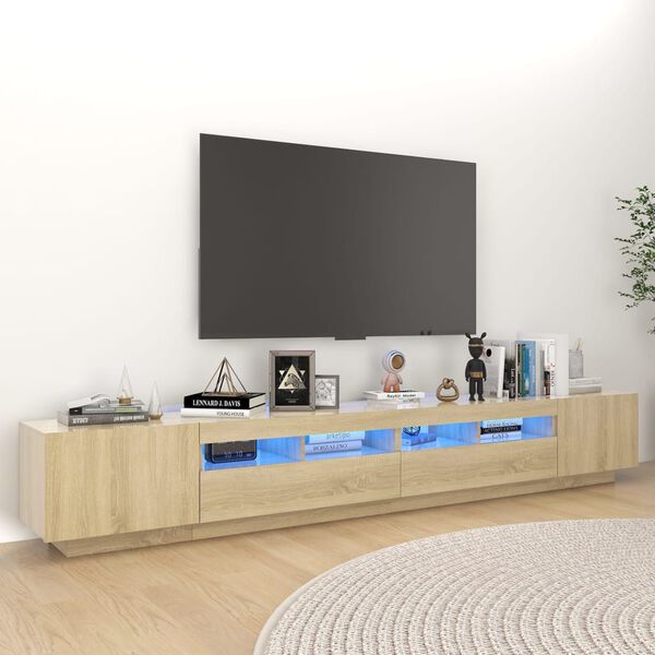 vidaXL TV-taso LED-valoilla Sonoma-tammi 260x35x40 cm