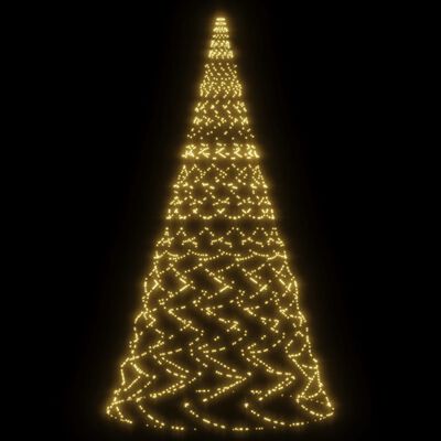 vidaXL Joulukuusi lipputankoon 3000 lämpimän valkoista LEDiä 800 cm