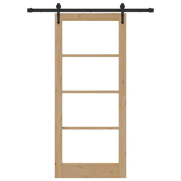 vidaXL Liukuovi ORKDAL Luonnollinen 86 x 198,5 cm T&auml;ysi m&auml;nty ja lasi