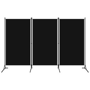 vidaXL 3-paneelinen tilanjakaja musta 260x180 cm