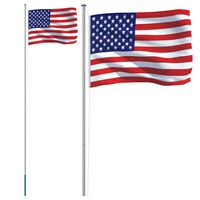 vidaXL Yhdysvaltain lippu ja lipputanko 6,23 m alumiini