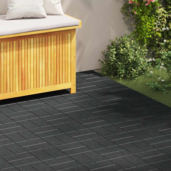 vidaXL Askelkivi 6 pcs Musta 40,5 x 40,5 x 2 cm Kumi