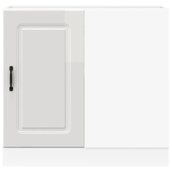 vidaXL Keitti&ouml;n p&ouml;yt&auml;kaappi "Kalmar" korkeakiiltoinen valkoinen keinopuu