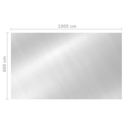 vidaXL Uima-altaan suoja suorakulmainen 1000x600 cm PE hopea