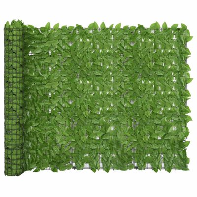 vidaXL Parvekkeen suoja vihreillä lehdillä 500x150 cm