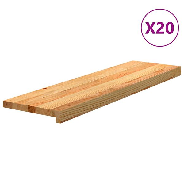 vidaXL Askelmat 20 kpl vaaleanruskea 90x25x2 cm t&auml;ysi tammi