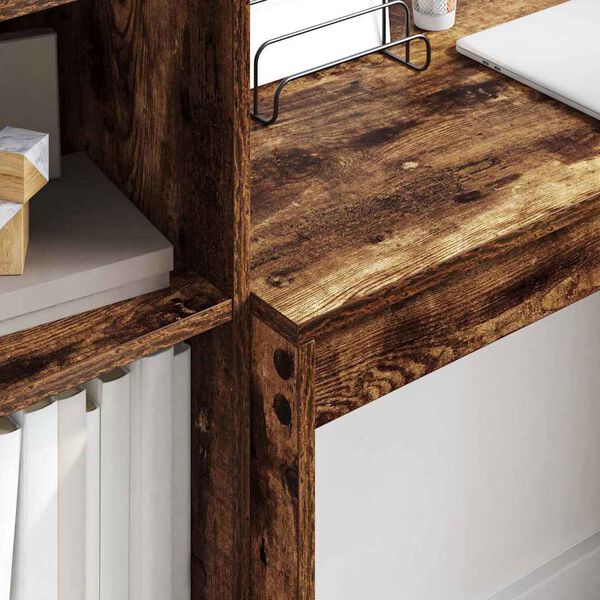 vidaXL Pöytä laatikon kanssa 2 pcs Savupähkinä