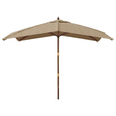 vidaXL Puutarhan aurinkovarjo puutolppa taupe 300x300x273 cm