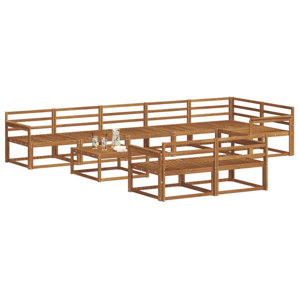 vidaXL Ulkosohvakokoelma 9 pcs Luonnollinen Tihe&auml; akasiapuu