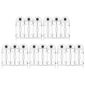 vidaXL Puutarha-aita S&auml;leikk&ouml; Musta 305,5 x 55,5 x 0,3 cm