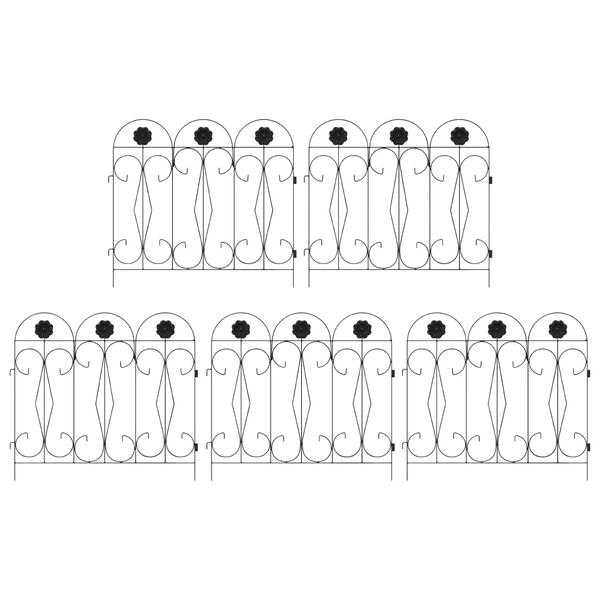 vidaXL Puutarha-aita S&auml;leikk&ouml; Musta 305,5 x 55,5 x 0,3 cm