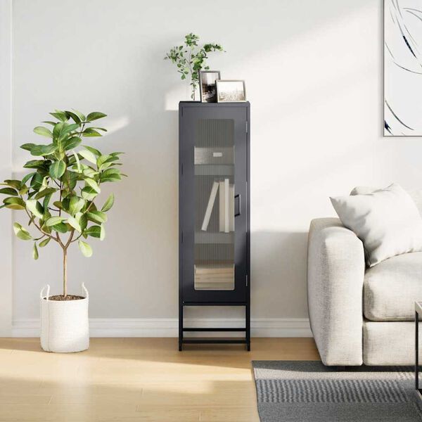 vidaXL Highboard Antrasiitti 36x39x123 cm Kylm&auml;valssattu ter&auml;s