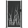 vidaXL Puutarhaportti lukkoon Musta 110 x 205 cm Jauhemaalattu ter&auml;s