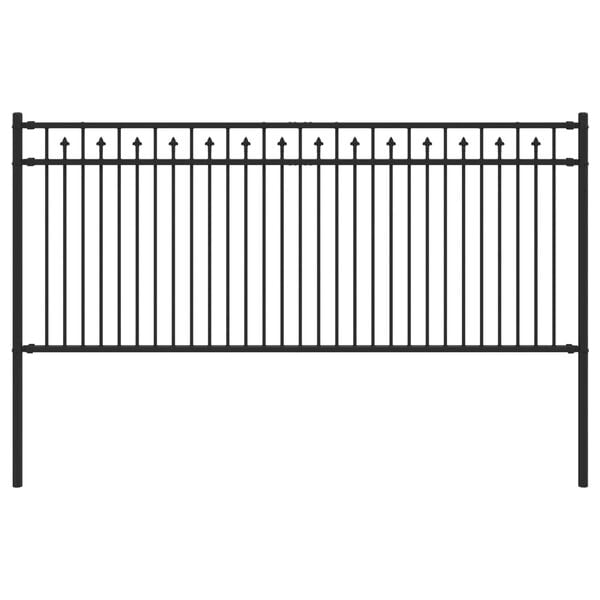 vidaXL Piikki Aita Musta 200 x 130 cm Jauhemaalattu Ter&auml;s