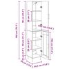 vidaXL Korkea kaappi 2 pcs Artisan tammi Tekninen puu