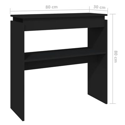 vidaXL Konsolipöytä musta 80x30x80 cm lastulevy
