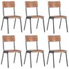 vidaXL Ruokatuolit 6 kpl ruskea vaneri