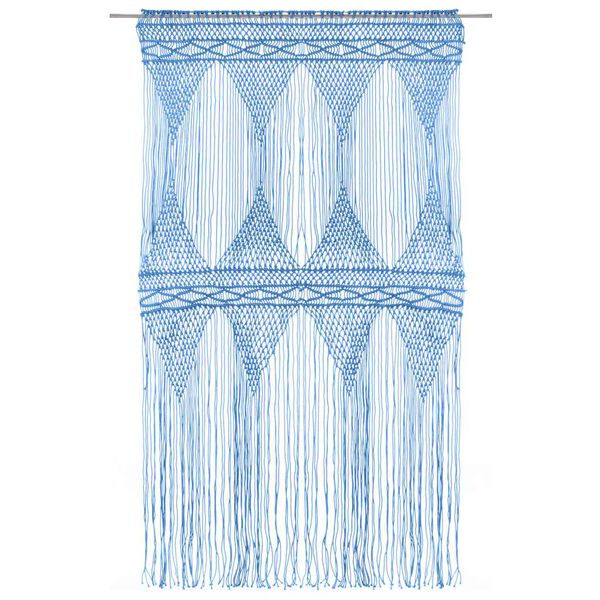 vidaXL Macrame verho sininen 140x240 cm puuvilla