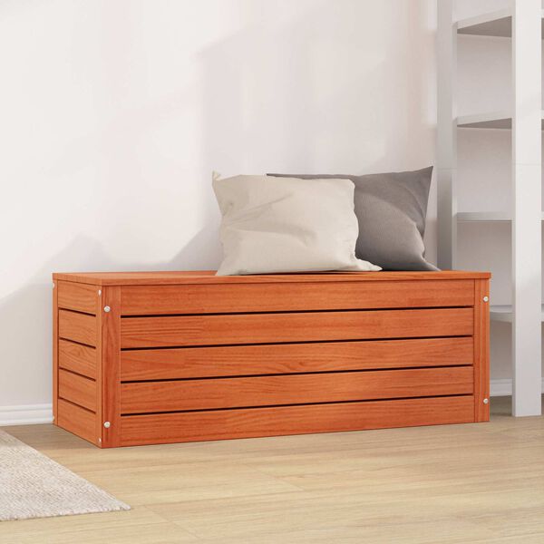 vidaXL S&auml;ilytyslaatikko s&auml;ilytystilassa Vaha ruskea 89 x 36,5 x 33 cm